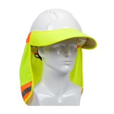 PIP 396-800-YEL, EZ-COOL HARD HAT VISOR, ELASTIC BACK, REFLECTIVE TAPE, HI VIS YLW