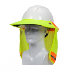 PIP 396-801FR-YEL, EZ-COOL HARD HAT VISOR, FR TREATED ELASTIC BACK, REFL TAPE, HI VIS YLW