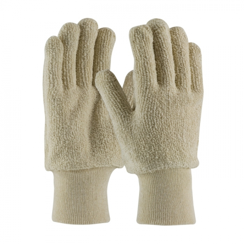 PIP 42-C713/L, TERRY CLOTH SEAMLESS GLOVES, LOOP-OUT, 18 OZ., KW, NATURAL