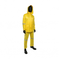 PIP 4338/2XL, WEST CHESTER, 3PC. YELLOW PVC/ POLY RAINSUIT, REFLECTIVE TAPE