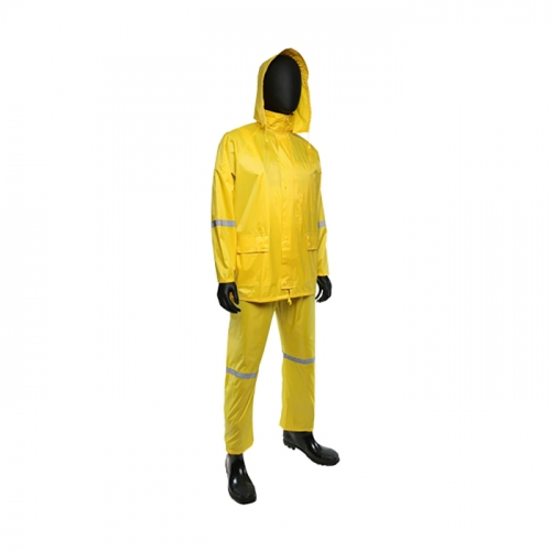 PIP 4338/3XL, WEST CHESTER, 3PC. YELLOW PVC/ POLY RAINSUIT, REFLECTIVE TAPE