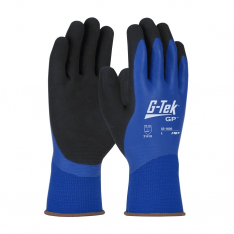 PIP 55-1600/L, G-TEK GP, 13G POLY SHELL, FULL BLUE LATEX W/ BLACK MS GRIP, WATERPROOF