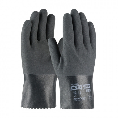 PIP 56-AG585/M, ACTIVGRIP SUPPORTED, 15G COTTON, GRAY NITRILE W/ MICROFINISH, 10"L