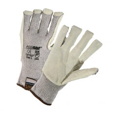 PIP 730TGLP/L, POSIGRIP, 13G GRAY HPPE TERRY LOOP IN SHELL, LEATHER PALM, KEVLAR SEWN