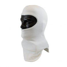 PIP 906-100NOM7, 100% NOMEX FULL FACE, WHITE TRI-CUT DESIGN, 2-PLY HEAD & BIB, NFPA 1971