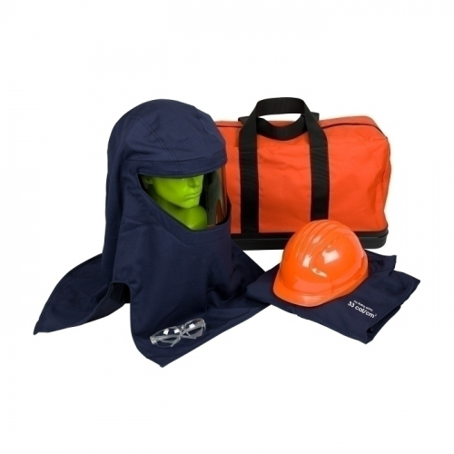 PIP 9150-52917/2XL, 33 CAL KIT, COVERALL, HARD HAT, HOOD, BAG, SAFETY GLASSES