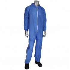 PIP BC3852/2XL, BLUE DISPOSABLE CLOTHING COVERALL WITH ELASTIC WRISTS