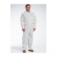 PIP C3800/M, POSIWEAR M3 WHITE BASIC COVERALL, ZIPPER FRONT AND COLLAR