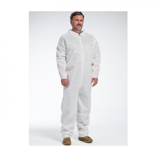 PIP C3800/XXL, POSIWEAR M3 WHITE BASIC COVERALL, ZIPPER FRONT AND COLLAR
