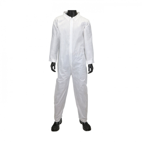 PIP C3850/2XL, WEST CHESTER, 45G WHITE SMS COVERALL, ZIPPER FRONT AND COLLAR