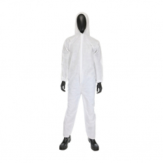 PIP C3856/2XL, WEST CHESTER 45G WHITE, SMS COVERALL, ELASTIC WRIST/ANKLE, HOOD