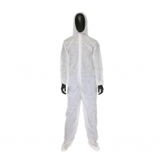PIP C3859/4XL, WEST CHESTER 45G WHITE SMS COVERALL ELASTIC WRIST/ANKLE, HOOD/BOOT