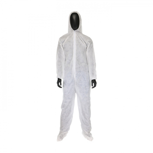 PIP C3859/2XL, WEST CHESTER 45G WHITE SMS COVERALL ELASTIC WRIST/ANKLE, HOOD/BOOT