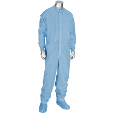 PIP CC1245-74LB-5PK-2XL, LIGHT BLUE COVERALL WITH RAGLAN SLEEVES, AND KNIT CUFFS