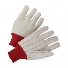 PIP K81SCNCRI, WEST CHESTER COTTON CORDED DOUBLE PALM GLOVE, RED KNIT WRIST