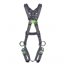 MSA 10195065, V-FIT Harness, Standard, Back & Hip D-Rings, Quick-Connect Leg Straps